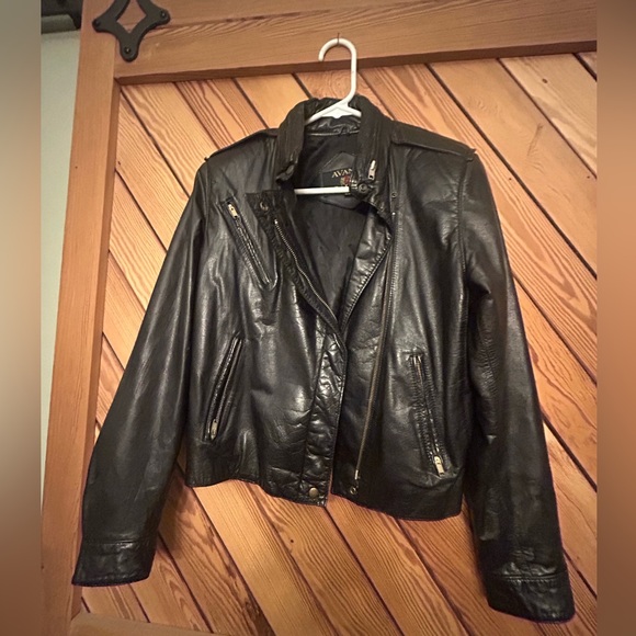 Avant Garage Black Leather Jacket Vintage Size 9/10 - Picture 1 of 4